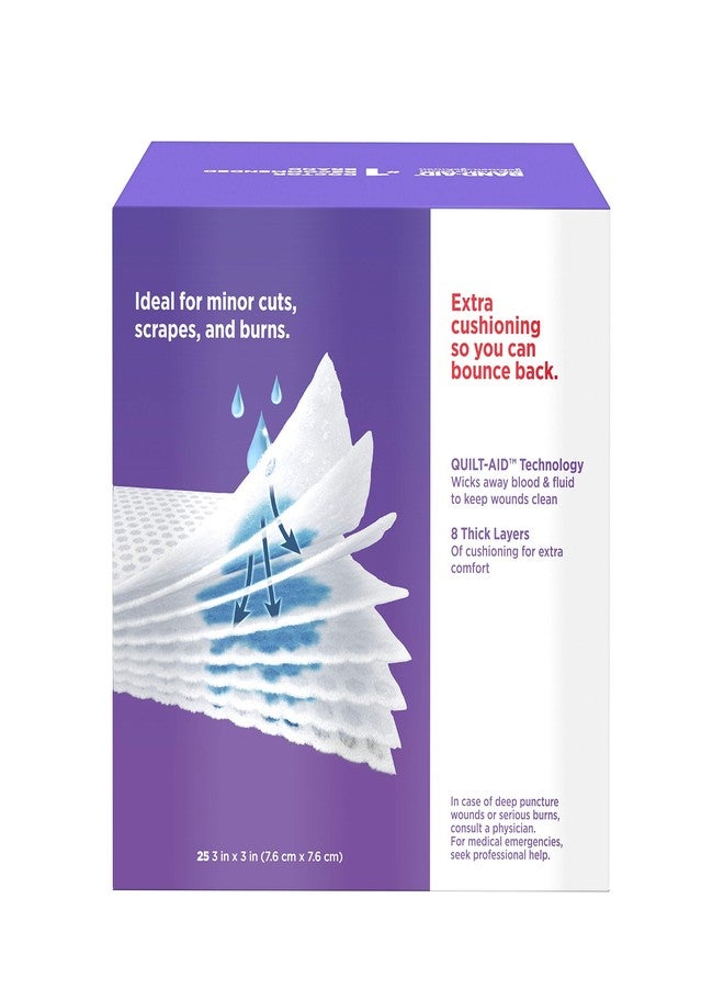 Johnson & Johnson BAND-AID® Brand CUSHION-CARE™ Gauze Pads 3in x 3in, 25 count - Image 2